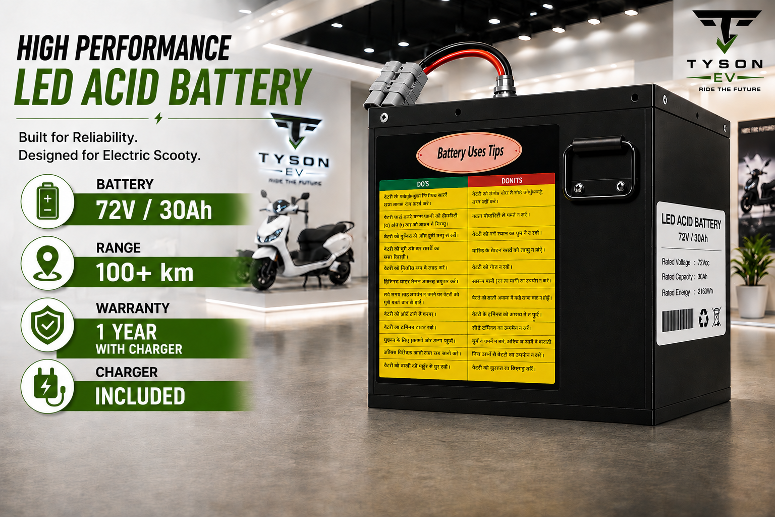 72V / 30Ah Lead Acid Battery View 3