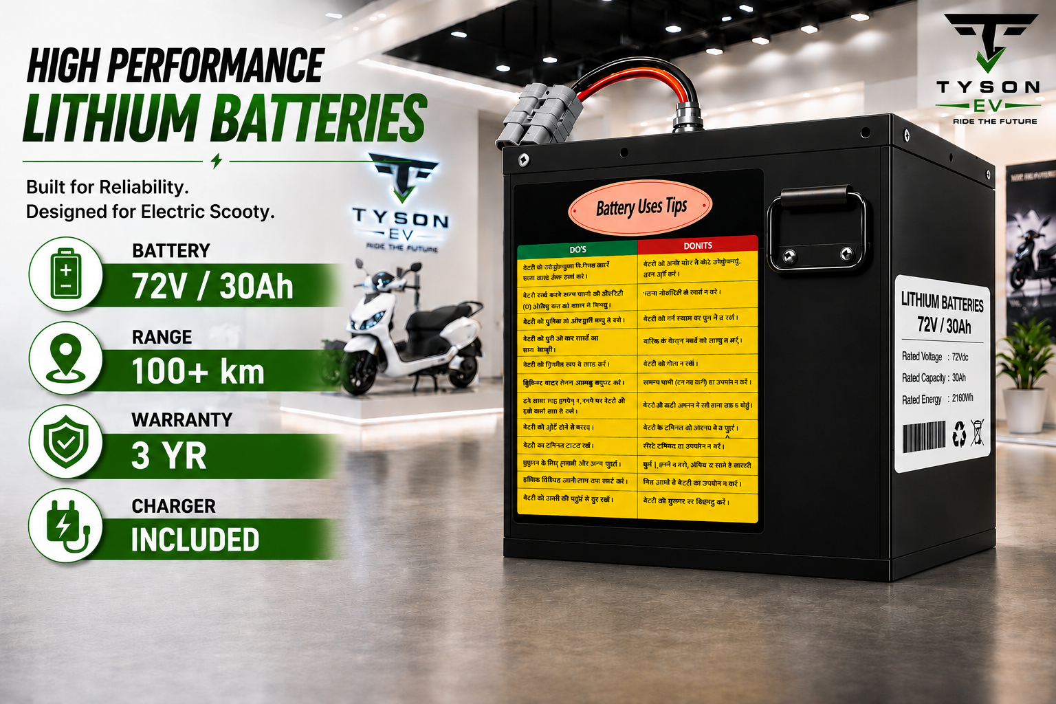 72V / 30Ah Lithium Battery View 3